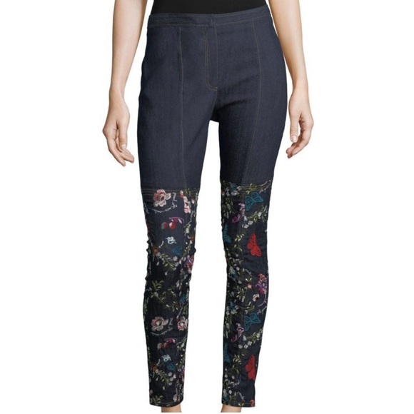 Cinq a Sept Eva Marie Embroidered Skinny Jeans Size 8 - Picture 10 of 11